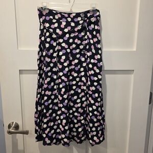 NWT Talbots Womens Wraparound  Side Button Midi Skirt Leaf Print 4 Parisian Chic